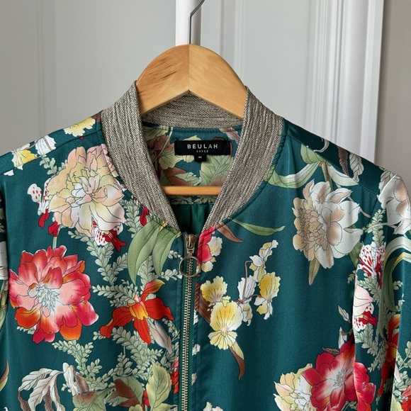 BEULAH STYLE Floral Bomber Jacket - Picture 7 of 8